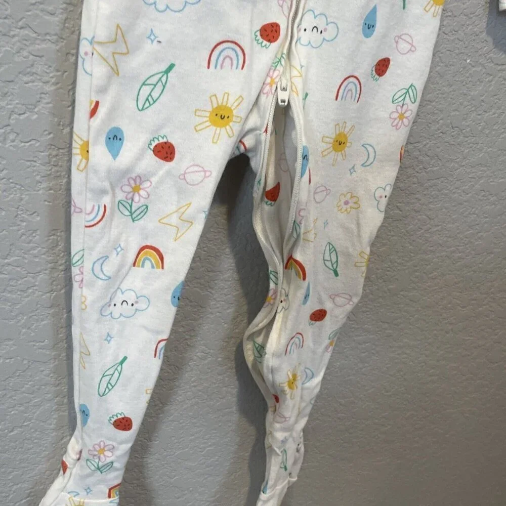 Old Navy Toddler Girl Clothes 2T Footed Sleeper Pajamas Zip Sleep N Play Rainbow